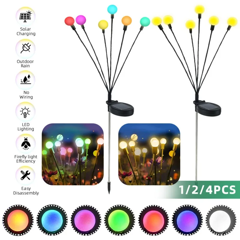 

Светлячок на солнечной батарее, Плетеный фейерверк, сасветильник декоративный уличный светильник для дорожек, двора, патио, ландшафсветиль...