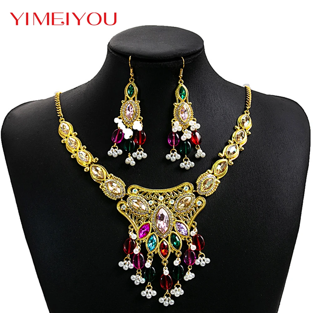 

Bohemia Set Necklace Zircon Fashion Earring Luxury Jewelry Wedding Crytal Simple Party Korean New Style Trendy Elegant Girl Gift