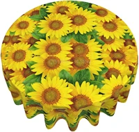sunflower round tablecloth 60 inch table cover for dining kitchen wedding party home decoration tabletop