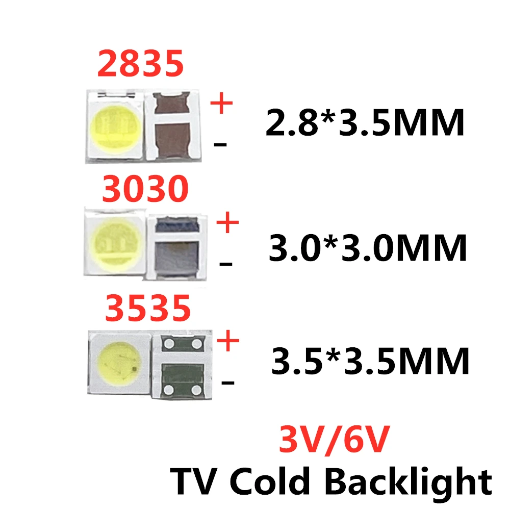 

50-100pcs Pcs For LG led tv backlight 2835 3030 3535 3V 6V 1W 3W kit electronique led for lcd tv repair Cool cold white