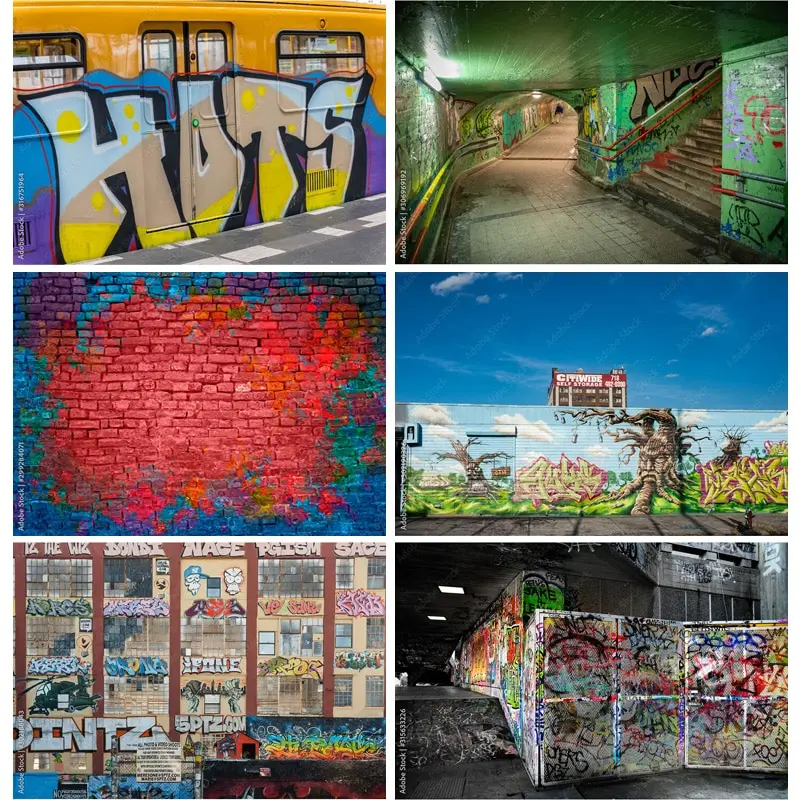 

SHUOZHIKE Art Fabric Graffiti Photography Backdrops Studio Props Vintage Brick Wall Photo Photography Background SKT-04