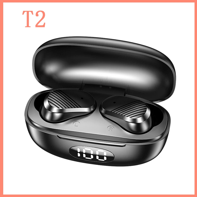 

T2 TWS touch the mini wireless headset headset bluetooth 5.2 stereo movement waterproof noise reduction earplug headset with a m