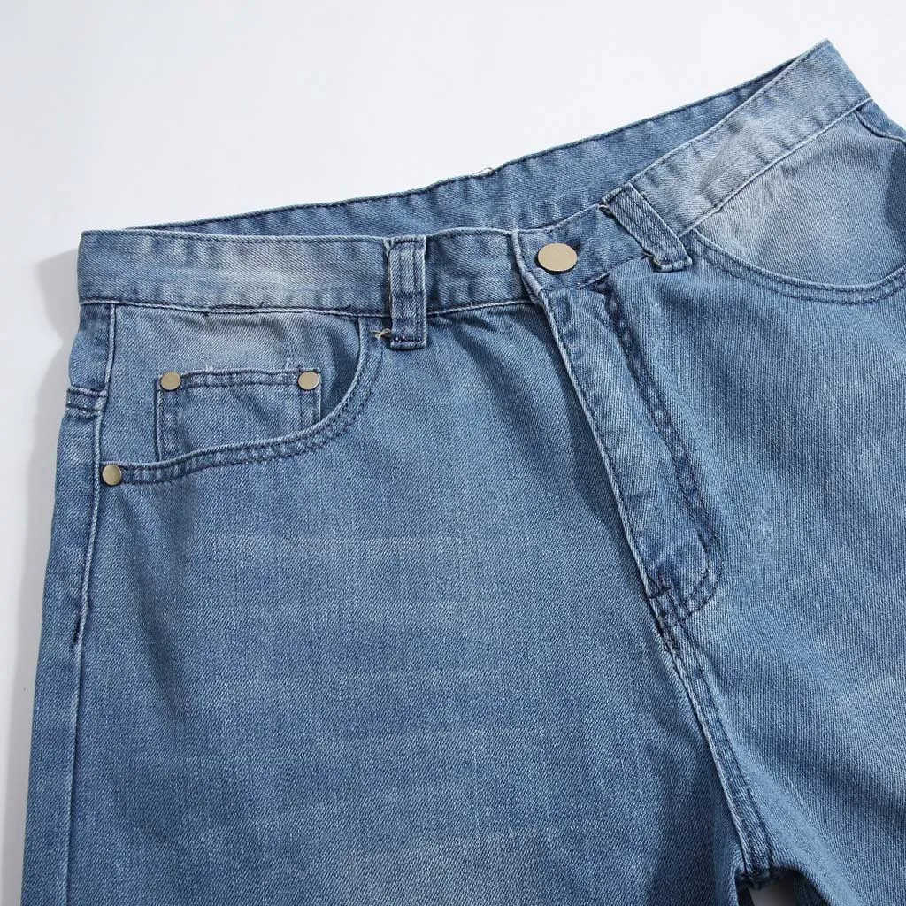 Men's Loose Large Size Fat Casual Fashion Hip Hop Street Dance Denim Trousers
