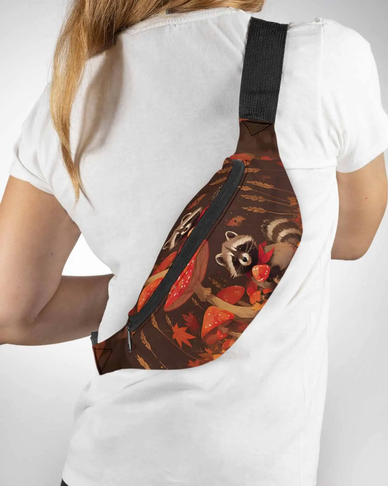 Осенняя поясная сумка для мужчин и женщин с рисунком кленового листа гриба енота
