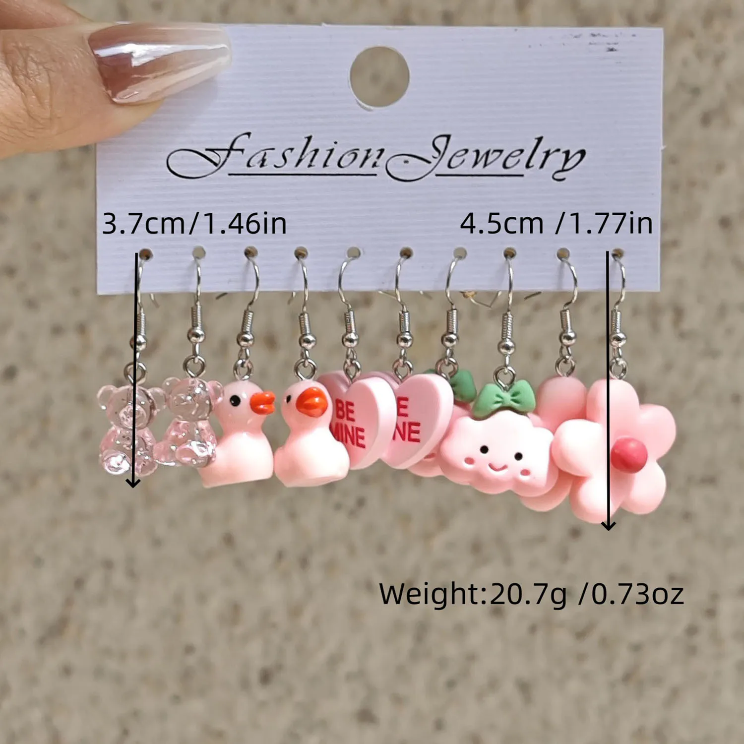 Набор сережек с изображением милого медведя и облака