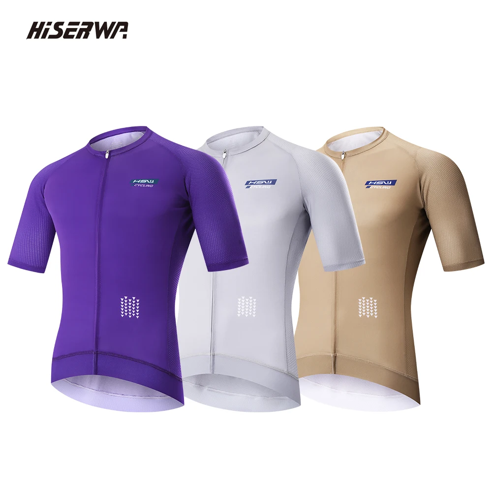 HISERWA мужской велосипедный трикотаж дышащий быстросохнущий летняя MTB дорожная