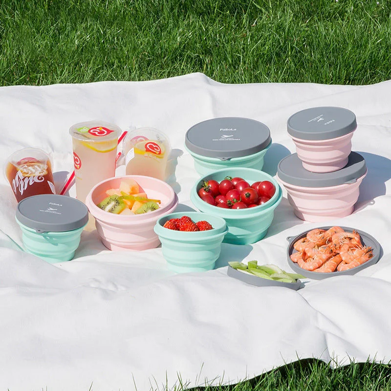 

3Pcs/Set Portable Silicone Folding Bowl Telescopic Collapsible Salad Food Bowl For Kitchen Outdoor Camping Tableware Bento Box