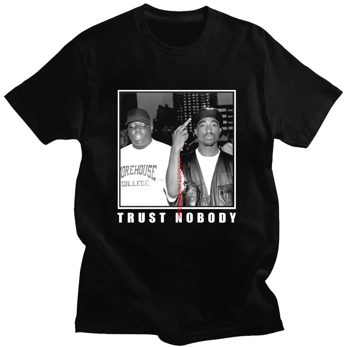 

Camiseta con estampado de Trust Nobody Tupac para hombre, ropa Harajuku, 2Pac Shakur Notorious Big, novedad de verano