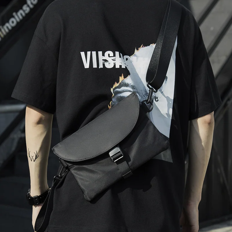 Hip hop Mini messenger bag men's street fashion brand one shoulder bag chest bag simple small hanging bag backpack bungee bag