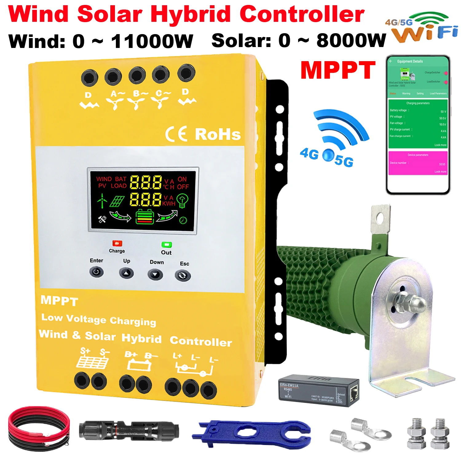 Ветряная Турбина 5000 Вт 6 кВт 3000 панель на солнечных батареях гибридная система