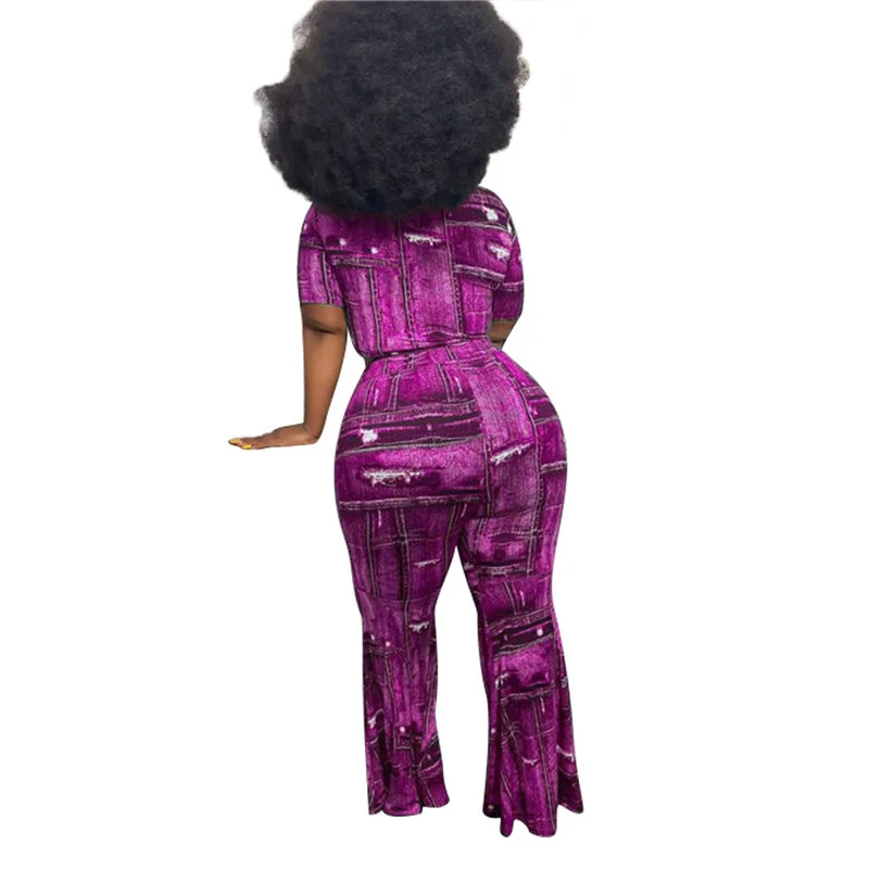 Plus Size Clothing Two Piece Set Women Wholesale Pants Sets Crop Top Flared Leggings Super Stretch New Matchi 3xl 4xl 5xl 6xl