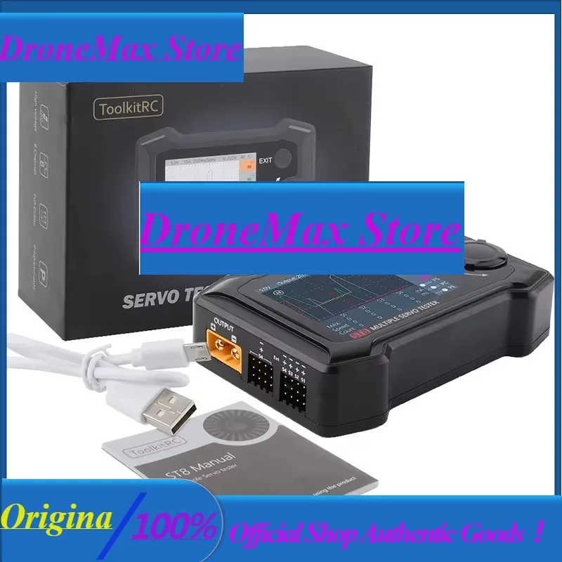 Фото DroMaToolkitRC ST8 8-канальный 100Вт 2А 2.4 TFT 7-28В 8-канальный интегрированный тестер сервоприводов с 4 независимыми интерфейсами для тестирования сигналов PWM/PPM/SBUS №1