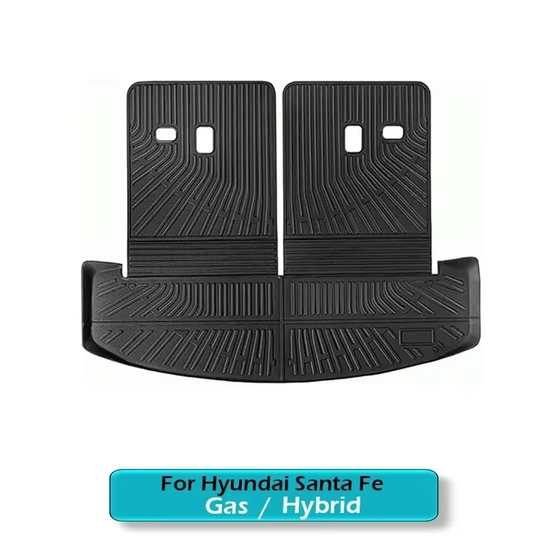 

Двухслойные коврики TPE для Hyundai Santa Fe 6 2024 2025 7 мест, водонепроницаемый всепогодный защитный коврик в багажник с задней накладкой