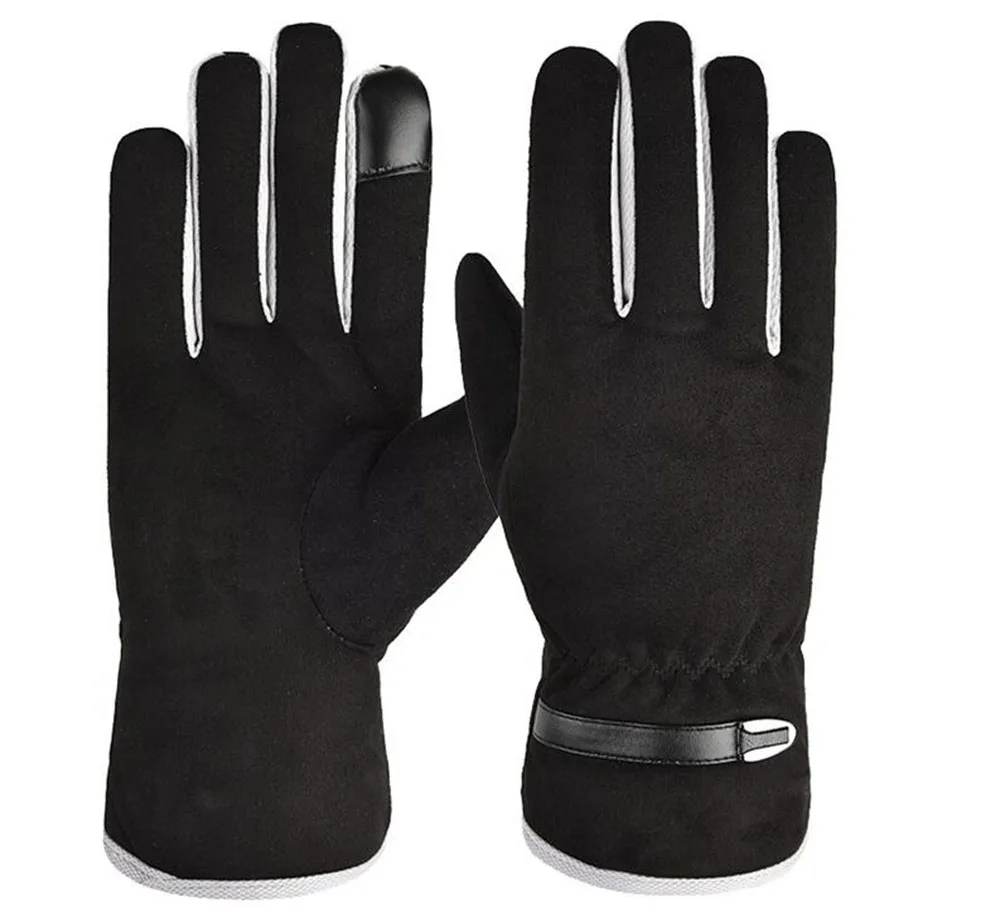 Free shipping Autumn and Winter suede thermal gloves  with velvet  Outdoor cycling Thick windproof touch screen gloves