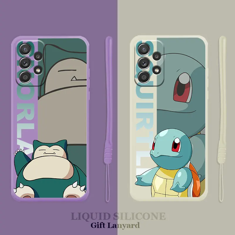 

Liquid Case For Samsung Galaxy A52 A12 A51 A71 A53 A52s 5G A50 A21s A12 A10 A11 A03 Phone Cover Pokemon