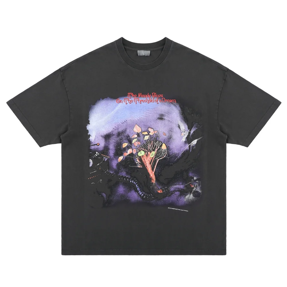 

Vintage T-shirt Men Dark Goth Graphic Print T Shirt Oversized Cotton Hip Hop Streetwear Top Tee 2022 Summer Casual T-shirt