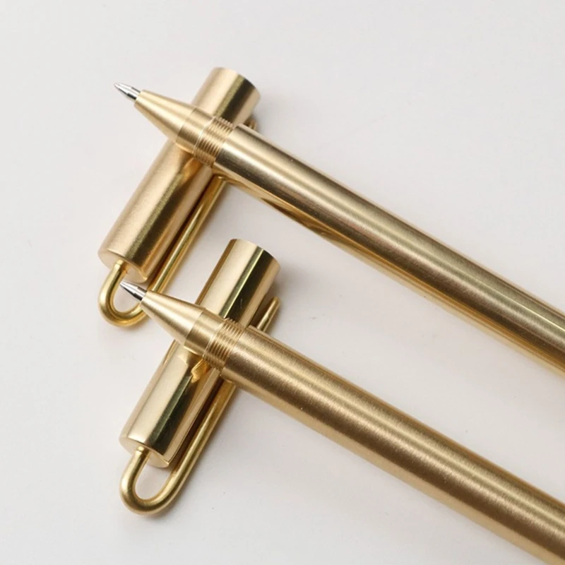 

Ручка для подписи в деловом стиле, латунная ручка с крышкой, ручка для подписи, металлическая гелевая ручка, многоразовая гелевая ручка для ...