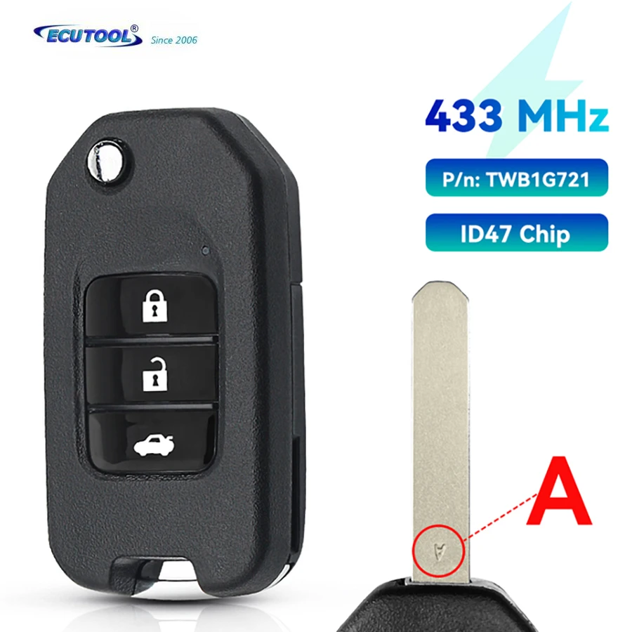 

Автомобильный пульт дистанционного управления ECUTOOL с 2/3 кнопками для Honda Civic Accord