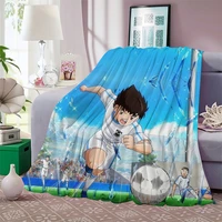 flannel blanket anime captain tsubasa printed blanket throws on sofa bed home bedspread travel anime blanket drop shipping