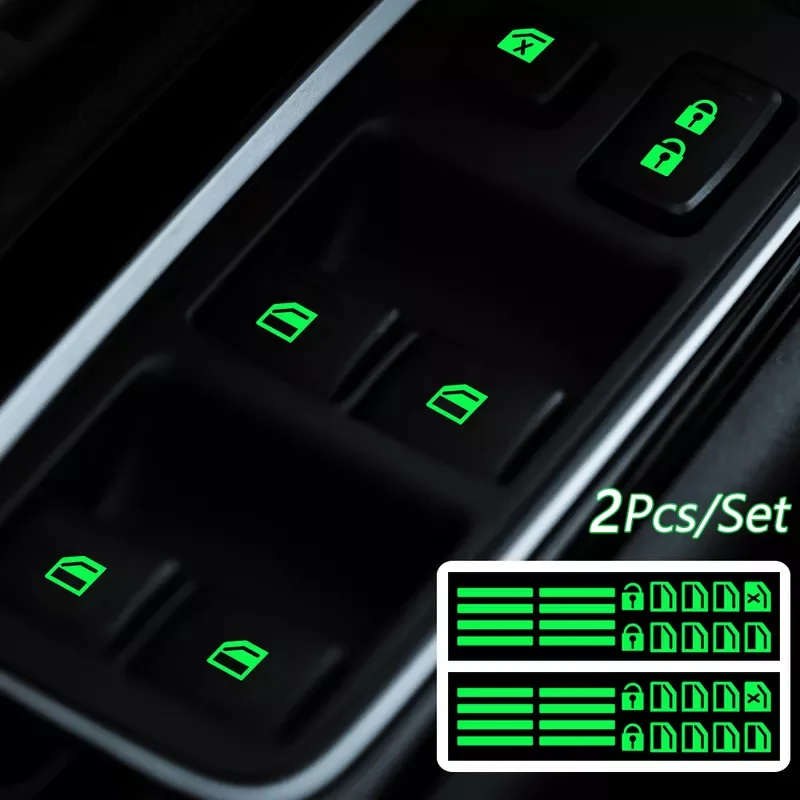 

Styling Window Switch Luminous Stickers Night Glowing Button Fluorescent Decals for Toyota Camry Mitsubishi Benz Hyundai Kia