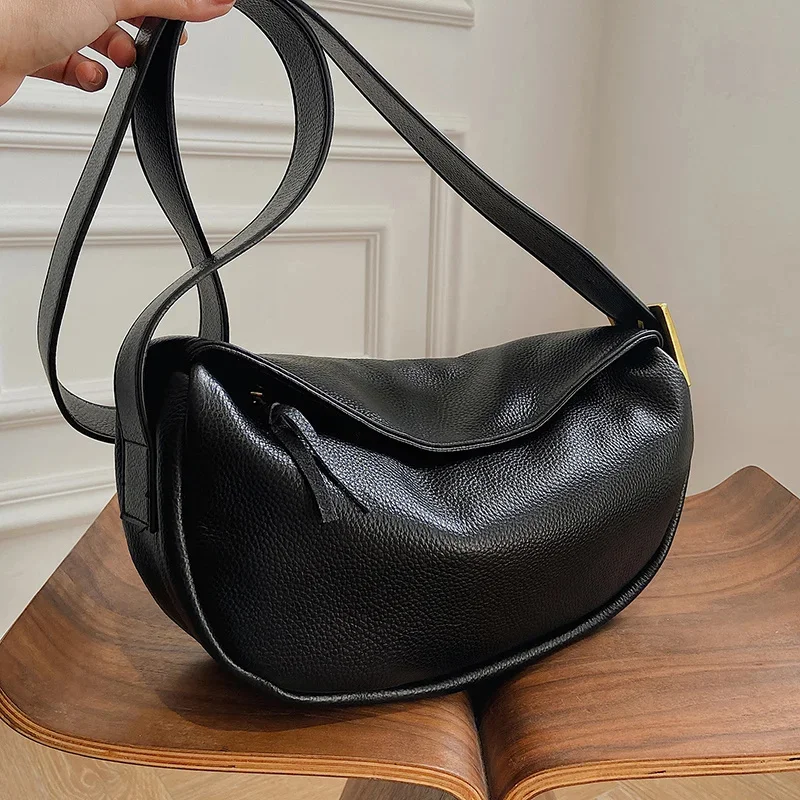 

100% Genuine Leather Women's Handbags Quality Soft Cowhide Women Shoulder Bags Large Capacity Casual Luxury Ladie Messenger bag