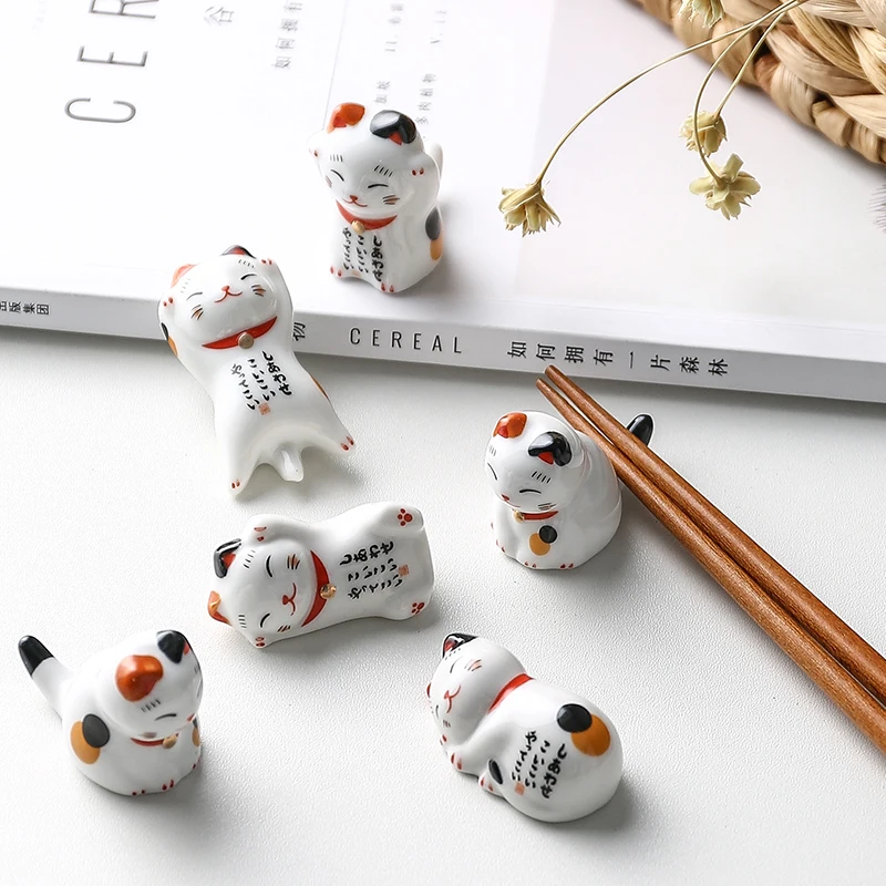 

Japanese-style Creative Ceramic Kitten Chopsticks Rest Chopsticks Rest Tableware Chopsticks Chopsticks Bamboo Chopsticks