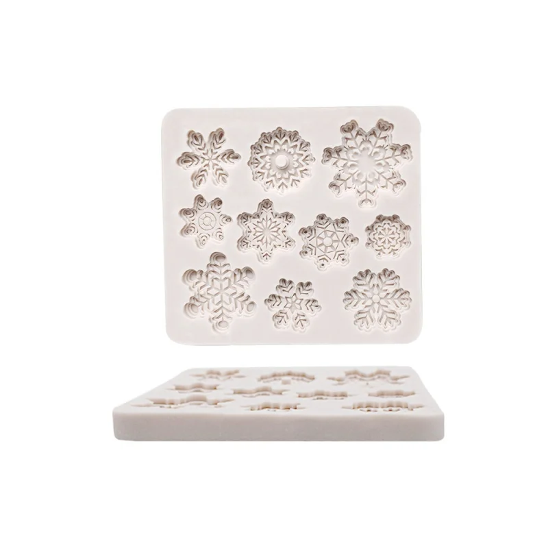 В наличии рождественская снежинка форма для помадки шоколадная силиконовая DIY