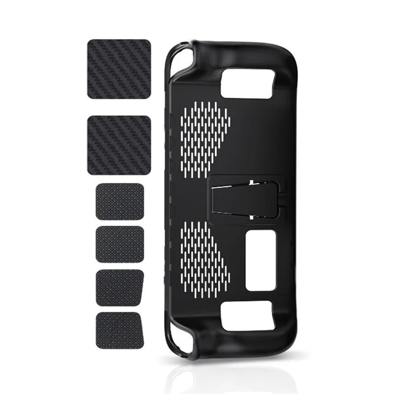 

For Steam Deck Protective Shell TPU Protective Cover with Bracket Touchpad Button Sticker Set 7-Piece Set