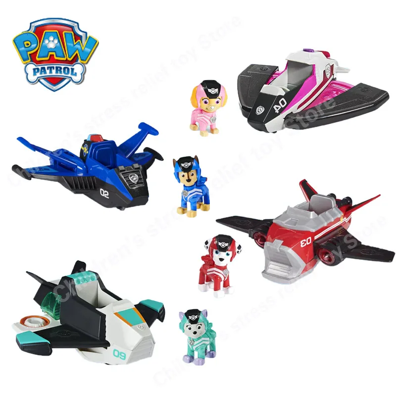 

Paw Patrol Toys New High Altitude Jet Series One Button Transforming Toys Marshall Skye Airplane Racing Kids Gifts Everest Chase