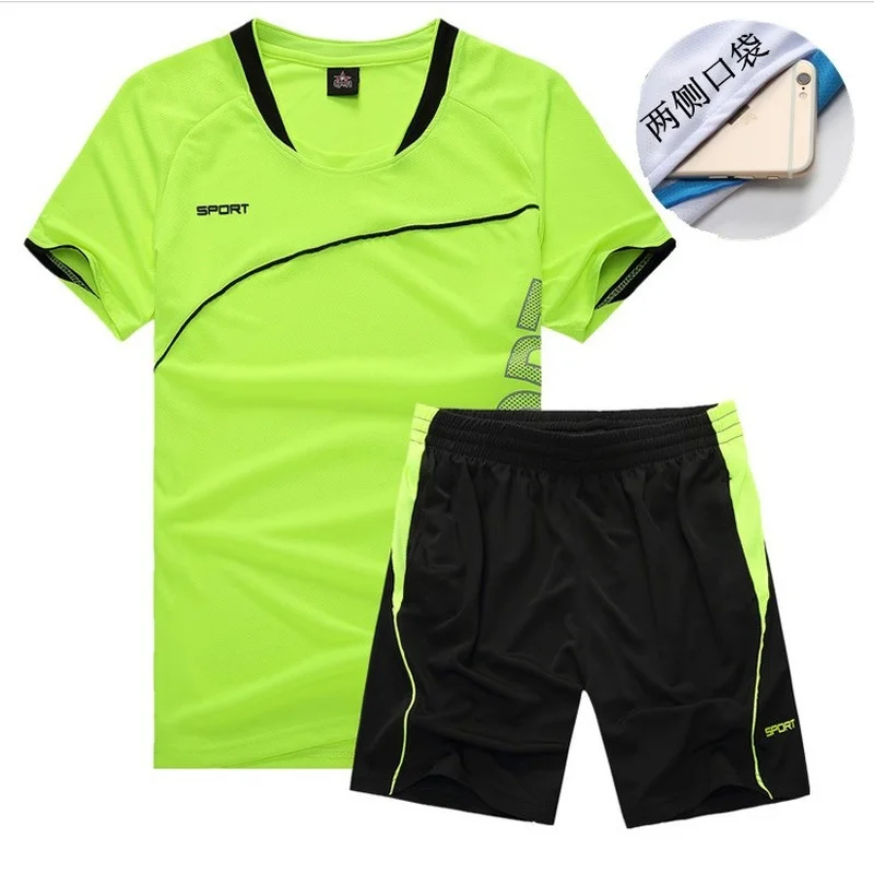 2022 Summer Fashion Men Casual Sports Short Sleeve T-shirt Suit Elastic Waist Basketball Shorts 2Pcs Comfortable Breathable Set