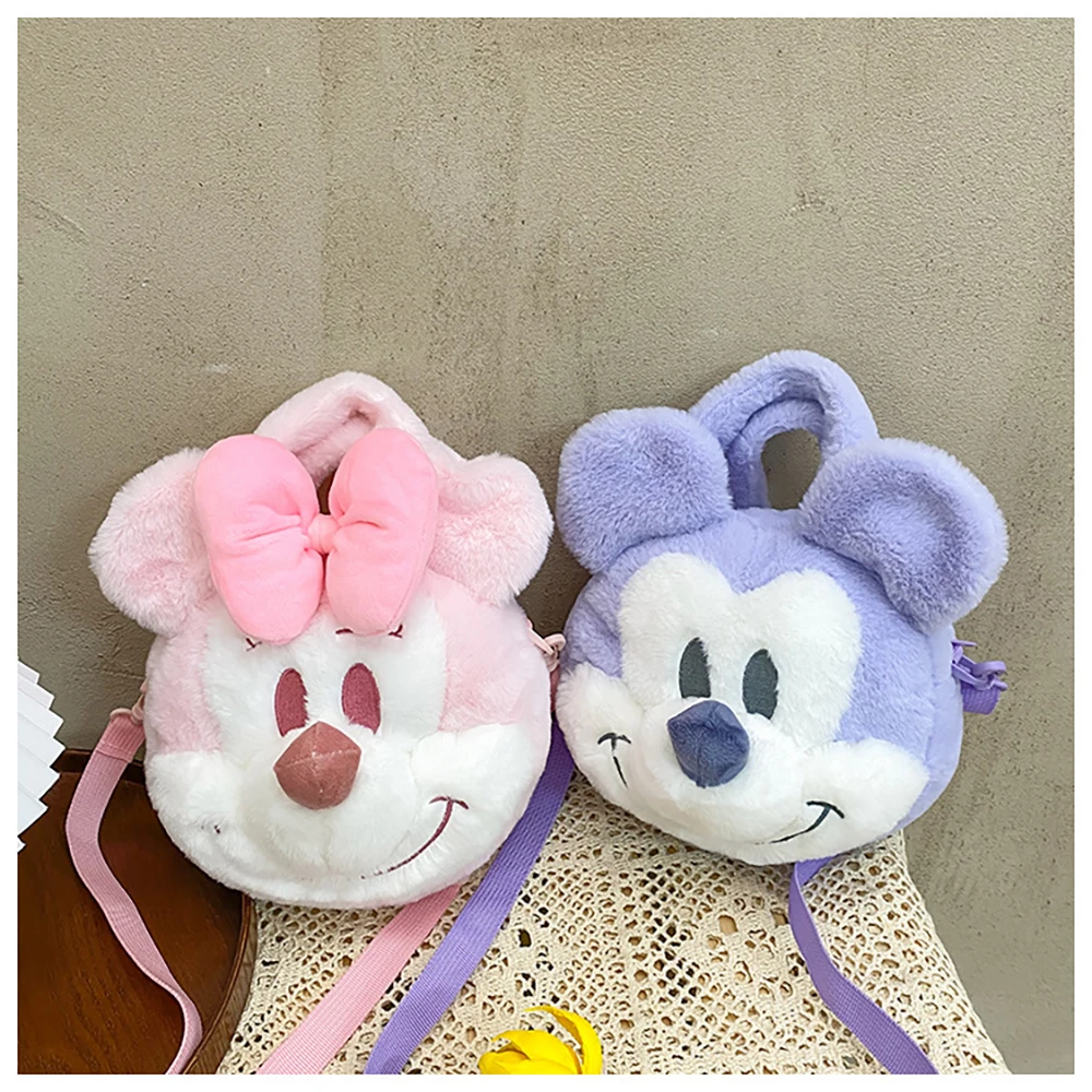 

Kawaii Disney Cartoon Cute Mickey Minnie Mouse Plush Toy Shoulder Bag Messenger Bag Cute Soft Stuffed Plush Handbag Girls Gift