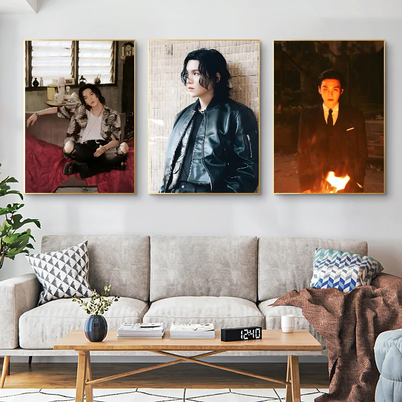 S-Suga Kpop A-Agust D постер самоклеящаяся художественная водостойкая бумажная наклейка