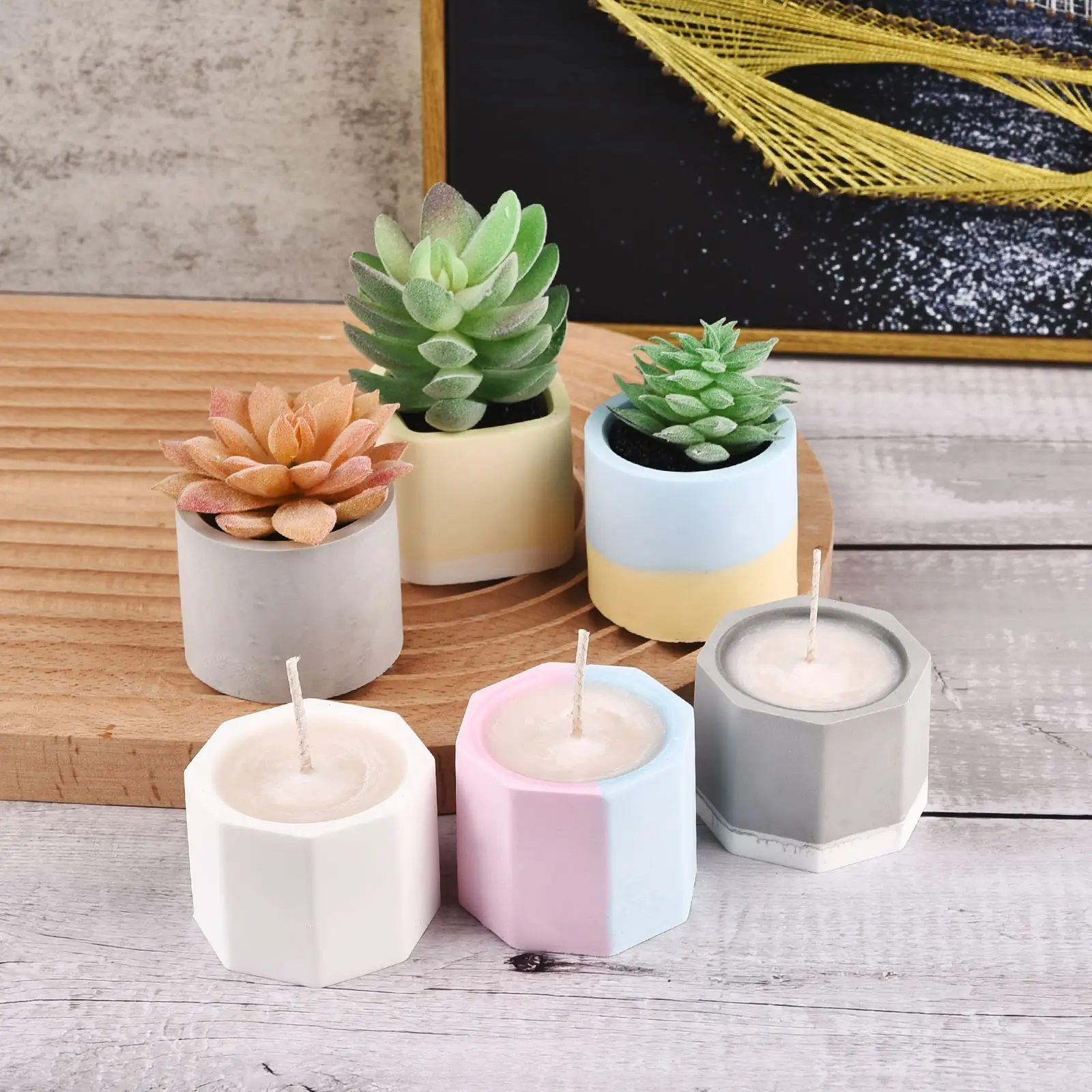 

DIY Round Geometric Polygonal Silicone Flowerpot Mold Ceramic Clay Crafts Mould Epoxy Resin Concrete Molds Candle Pot Mold
