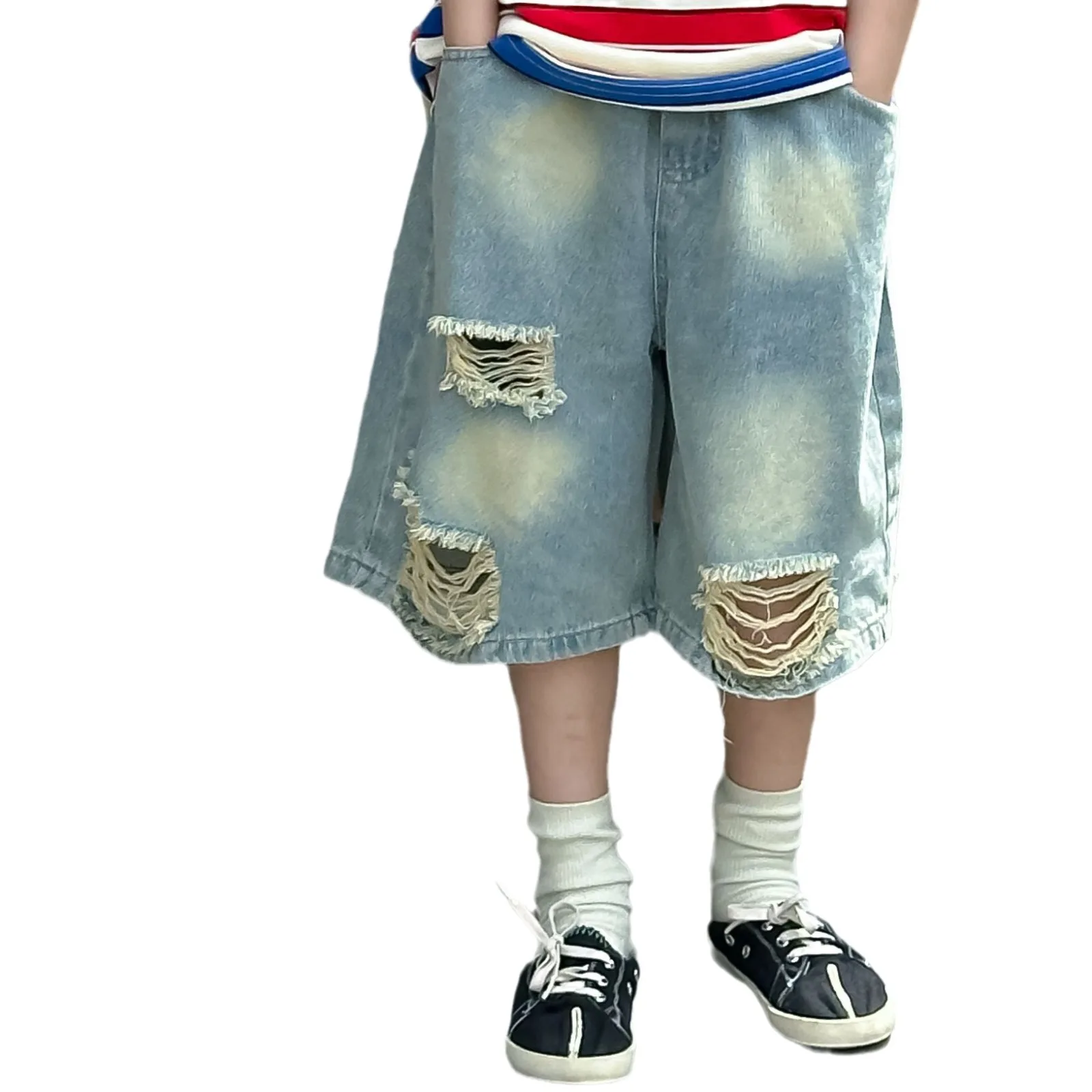 Детские шорты с эластичным поясом для мальчиков Летние удобные и повседневные