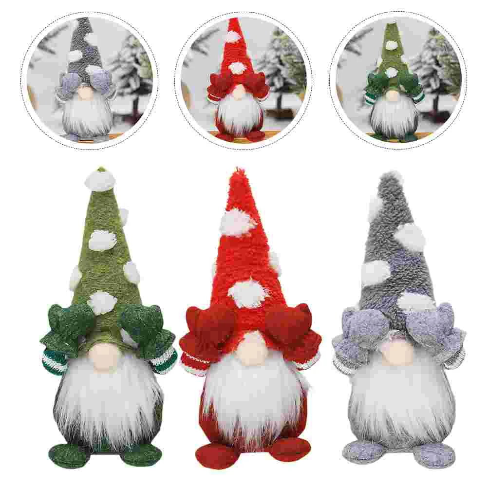 

3pcs Gnome Decoration Christmas Desktop Ornament Tabletop Decors for Home