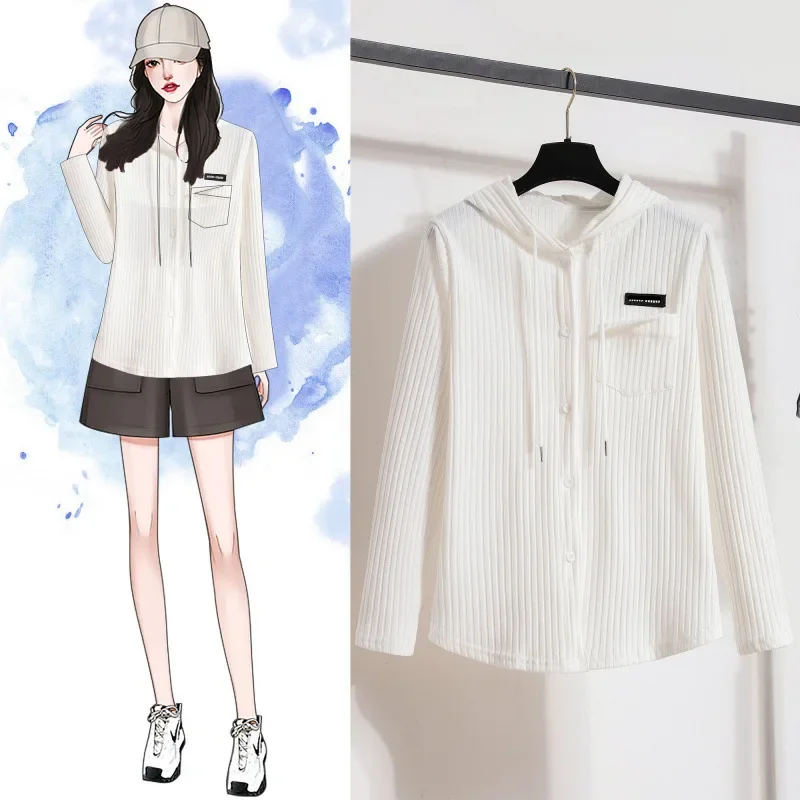 Универсальная утягивающая футболка больших размеров с капюшоном и длинными