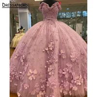 Modest Quinceanera Dresses Ball Gown  Off the Shoulder Appliques Lace Sweet 16 Cheap Party Dress vestido de 15 anos