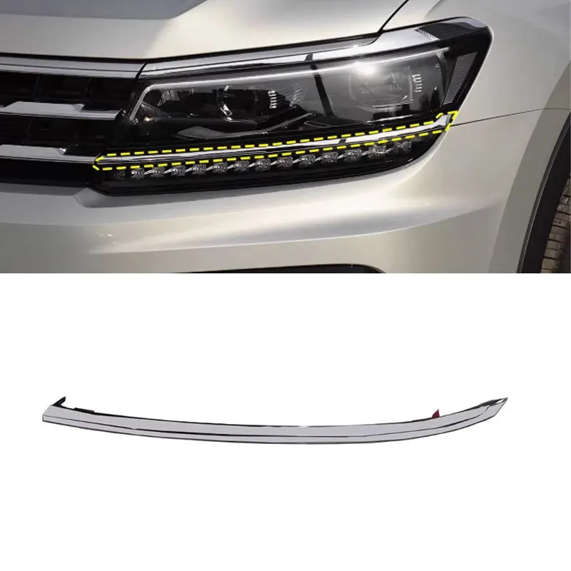 

Для Volkswagen VW Tiguan L 2017-2021 автозапчасти передняя фара декоративная полоса фары яркая полоса крышка машины декоративные полосы