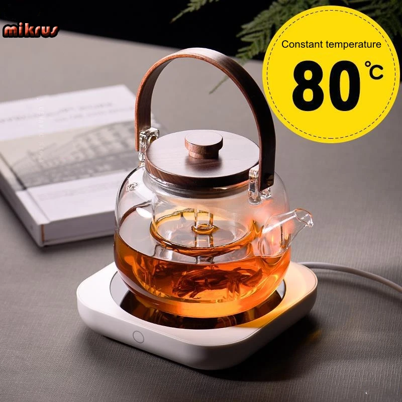 Retro Coffee Cup Warmer with Timer High Quality Coffee Mug Warmer Plate for Cocoa Tea Water Milk Heater Birthday Christmas Gift