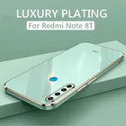 Роскошный чехол для телефона с квадратным покрытием для Xiaomi Redmi Note 8T Note8T, противоударный мягкий силиконовый чехол-накладка из ТПУ, чехлы
