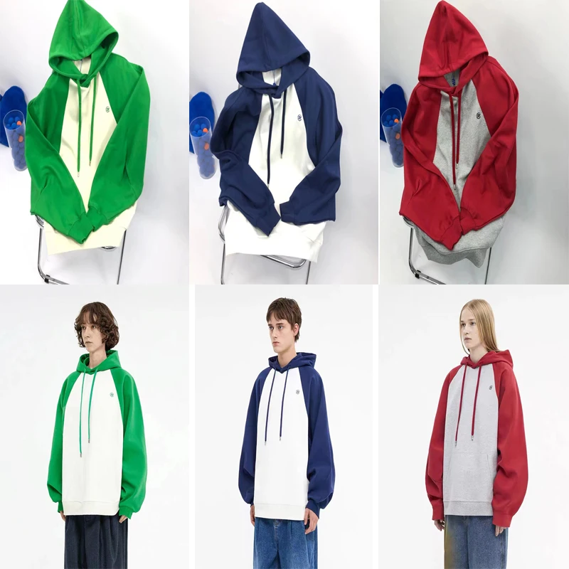 

Heavy Fabric ADER Patchwork Hooded Sweatshirt Men Women Top Version Hip Hop Fashion Adererror Hoodie Pullover