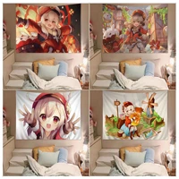 genshin impact klee diy wall tapestry japanese wall tapestry anime art home decor