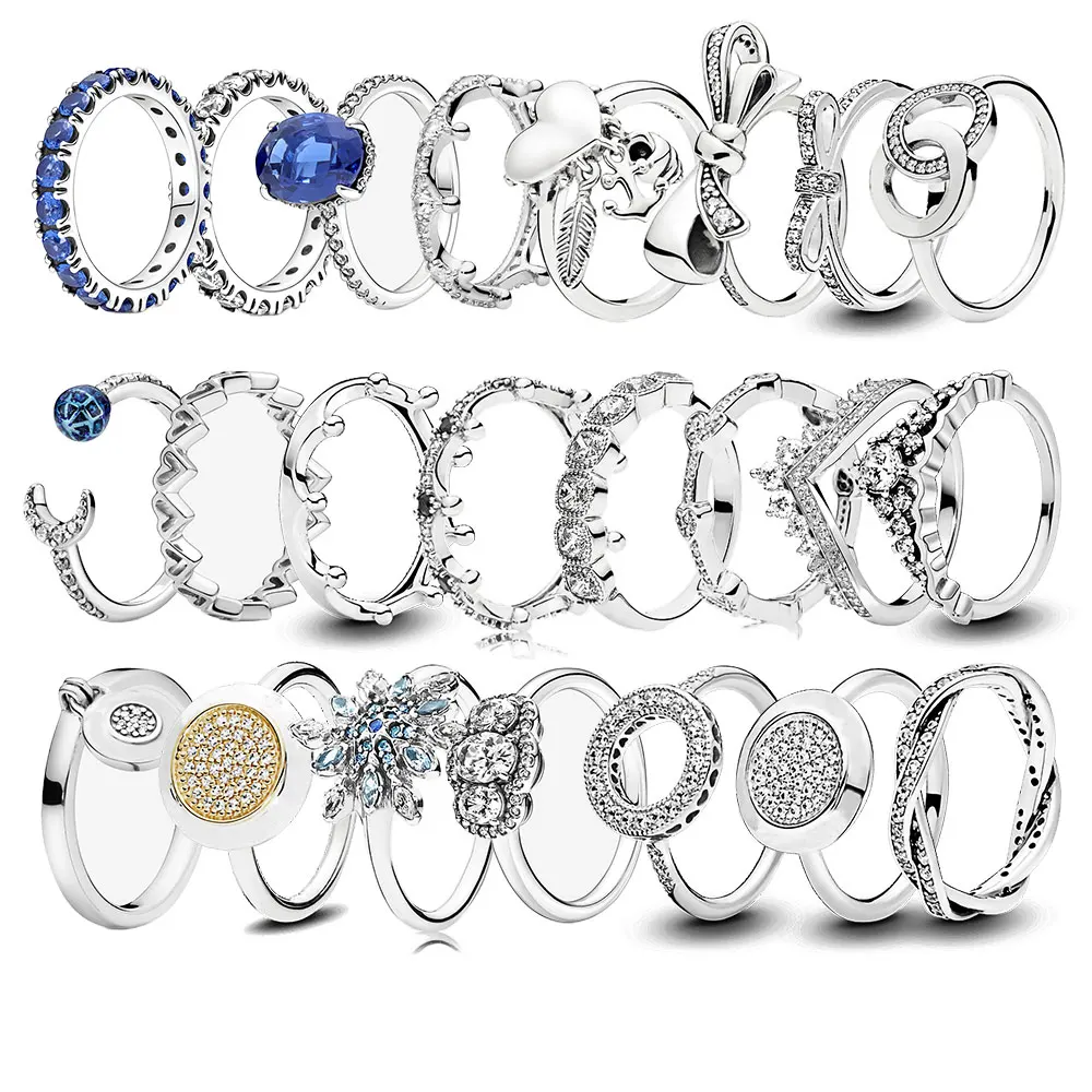 

Женское кольцо из серебра 100% пробы, с гравировкой логотипа короны