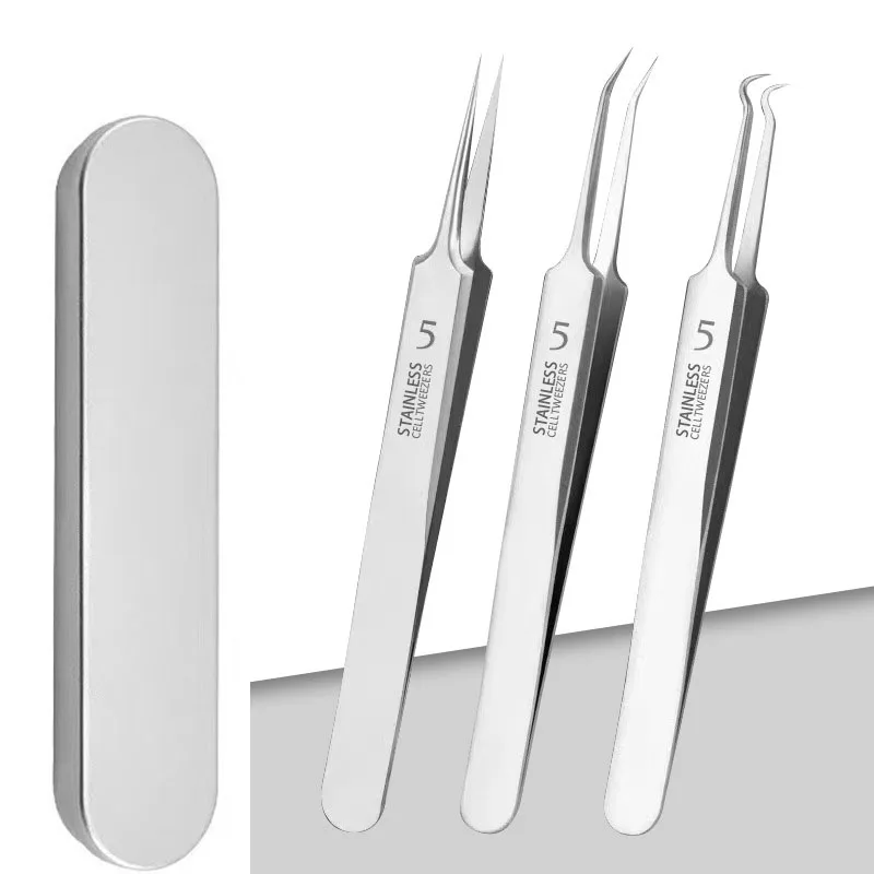 

German Ultra-fine No. 5 Cell Pimples Blackhead Clip Tweezers Beauty Salon Special Scraping & Closing Artifact Acne Needle Tool