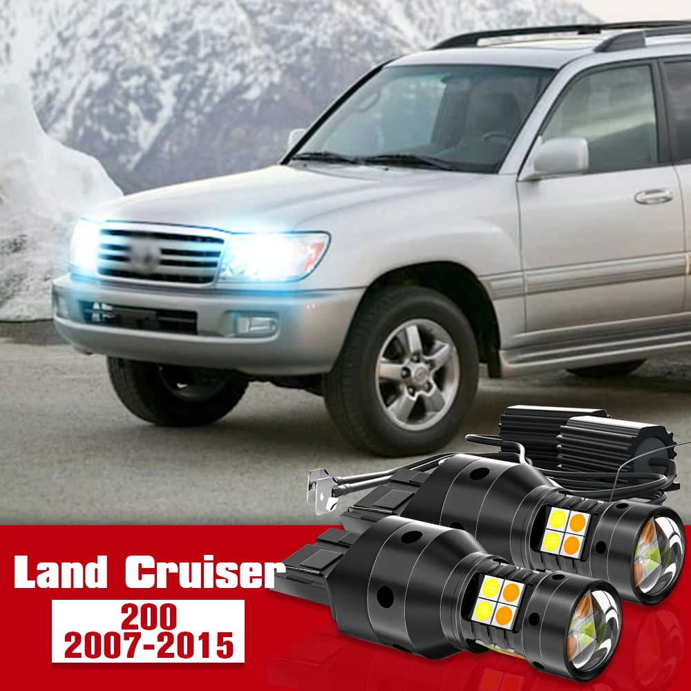 

2pcs Dual Mode Turn Signal+Daytime Running Light Accessories LED DRL For Toyota Land Cruiser 200 2007-2015 2009 2010 2011 2012