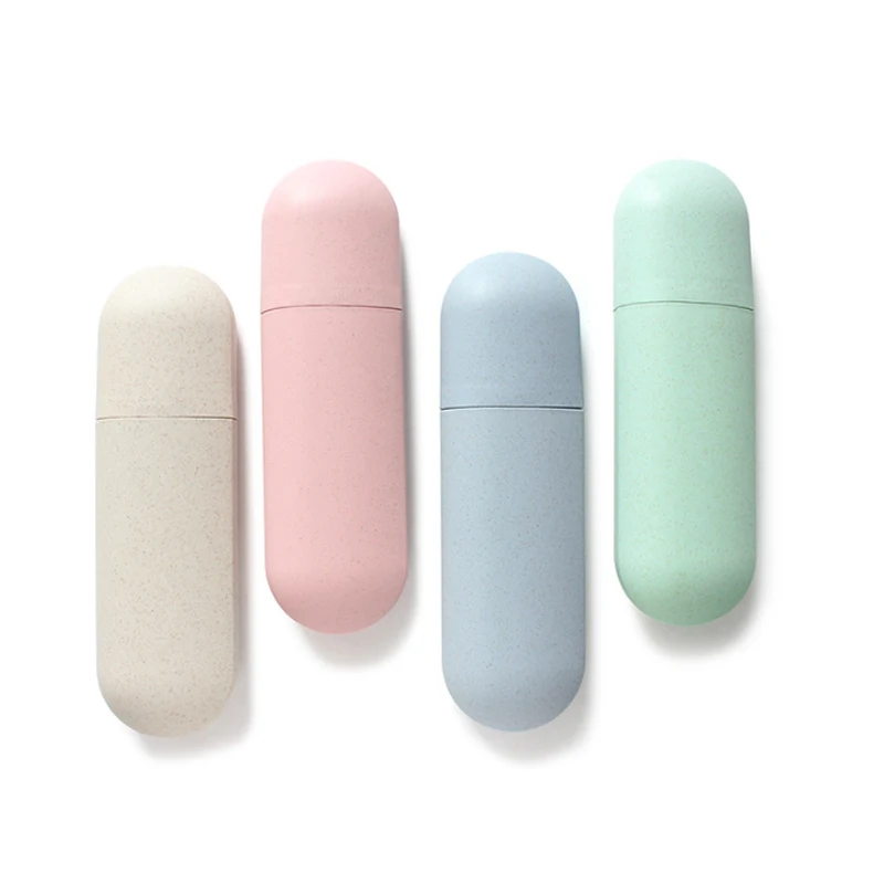 

Tooth Brushes Case Wheat Straw Portable Travel Toothbrush Chopsticks Pencil Box Tooth Brushes Protector