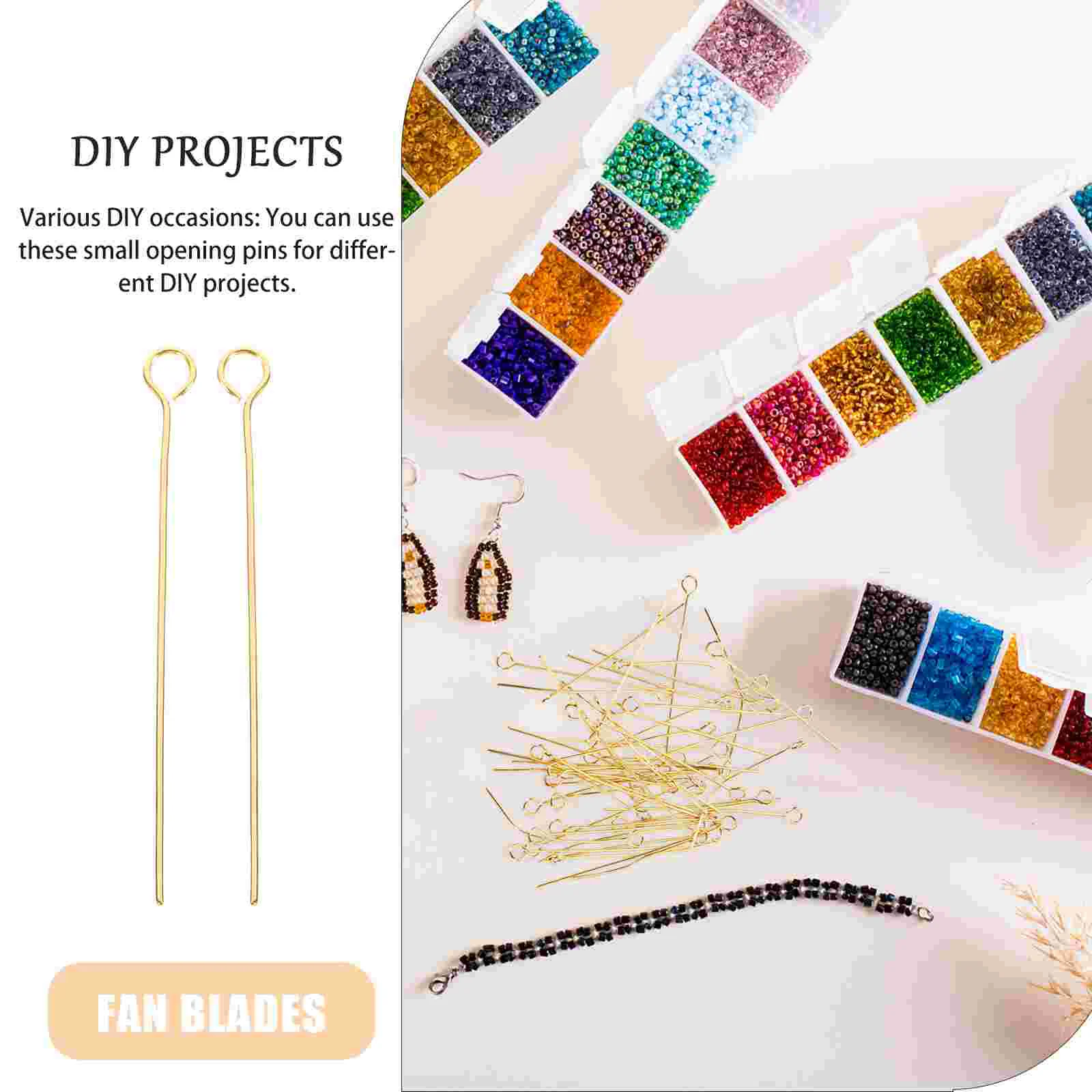 500 Pcs Stainless Steel Gold 9 Pin Earrings Necklace Jewelry Findings Metal Pins Head Ball Eye Making DIY
