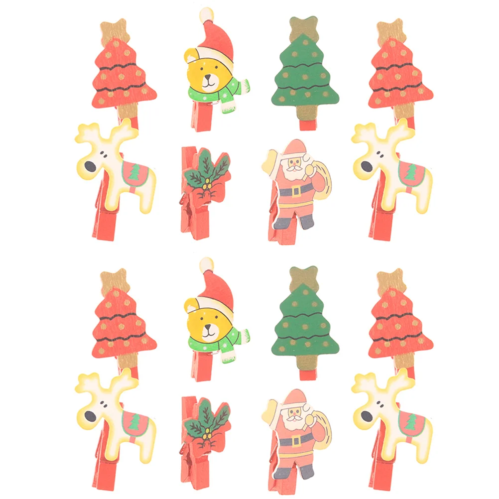 

18Pcs Christmas Clip Creative Cartoon Portable Message Clamp Photo Clips for Photo