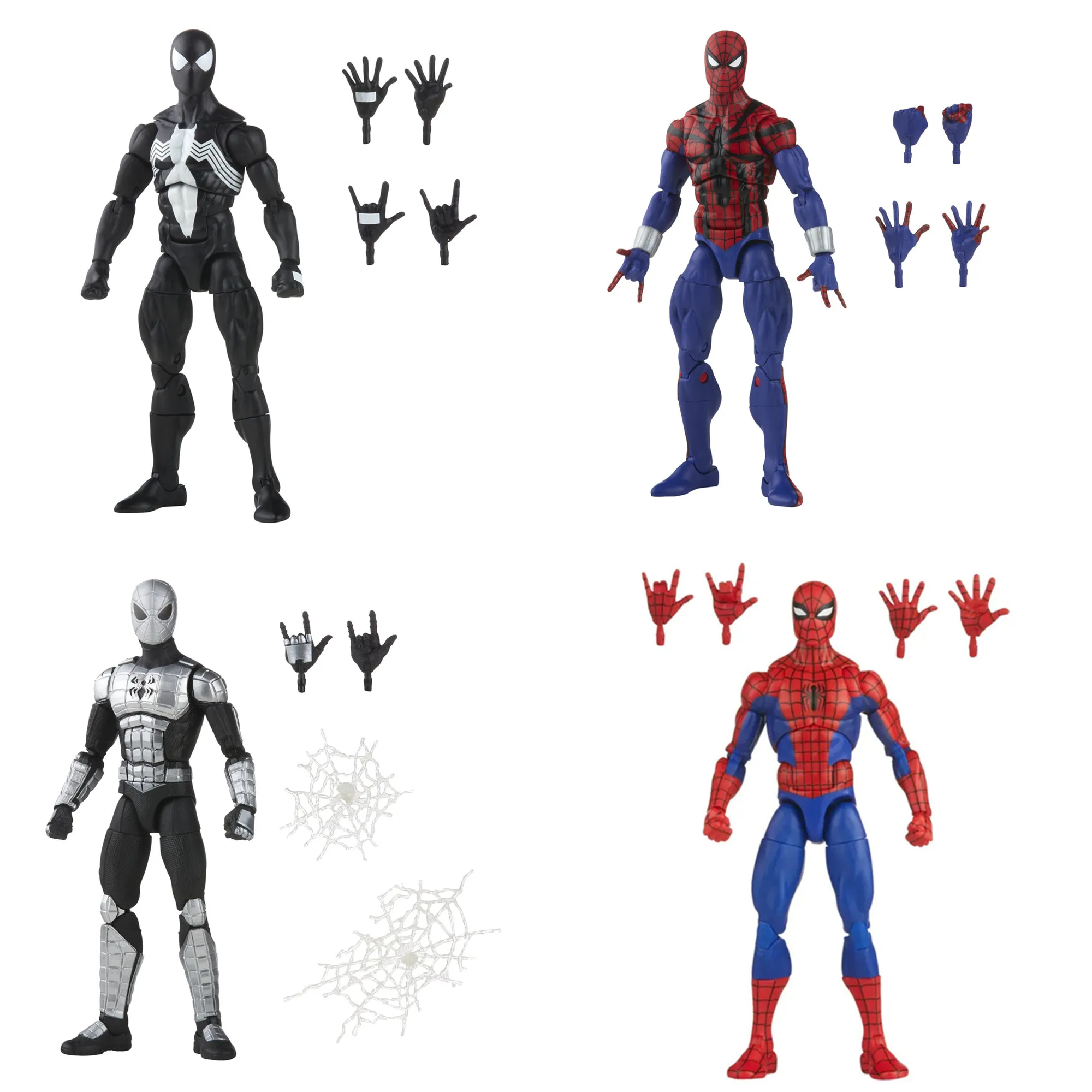 

Marvel Legends Vintage Retro Ben Reilly Classic Black Spider Man Armor MK1 Symbiote Venom Amazing Friends 6" Action Figure Toys