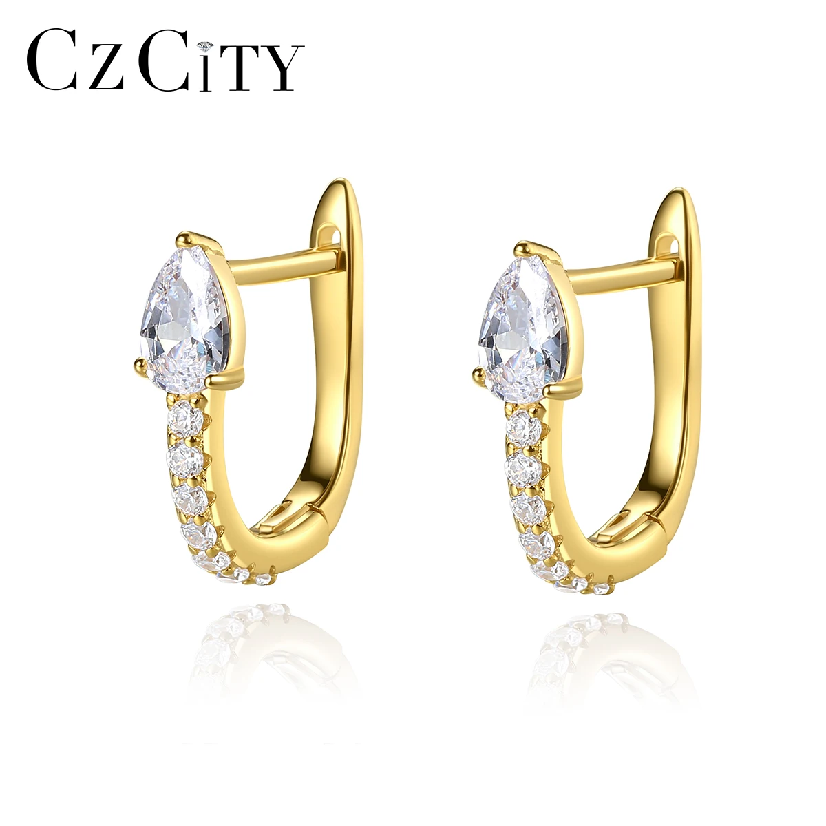 

Женские U-образные серьги-кольца из серебра 925 пробы